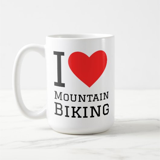 I love mountain biking コーヒーマグカップ (左)