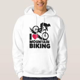 I Love Mountain Biking Silhouette Design パーカ