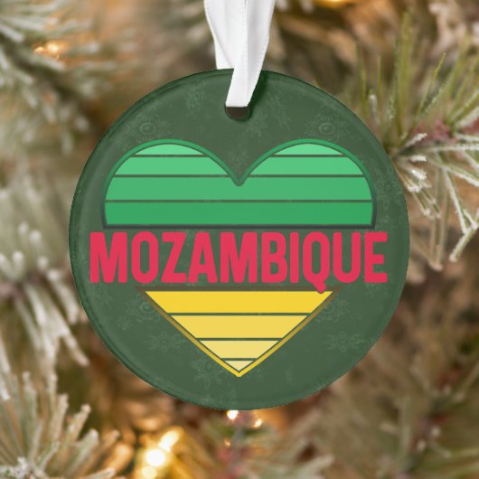I Love Mozambique，モザンビークハート オーナメント (ツリー)