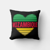 I Love Mozambique，モザンビークハート クッション (正面)