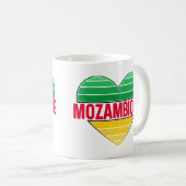 I Love Mozambique，モザンビークハート コーヒーマグカップ (正面右)