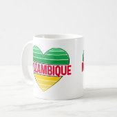 I Love Mozambique，モザンビークハート コーヒーマグカップ (正面左)