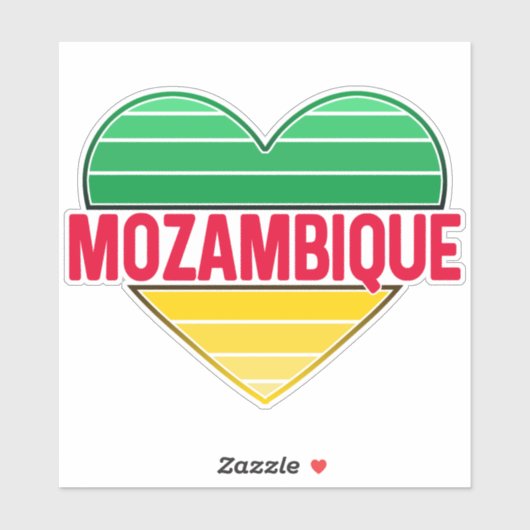 I Love Mozambique，モザンビークハート シール (シート)