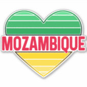 I Love Mozambique，モザンビークハート シール (正面)