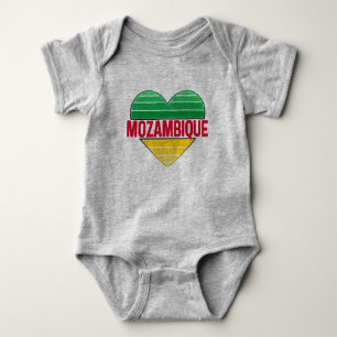I Love Mozambique,モザンビークハート ベビーボディスーツ