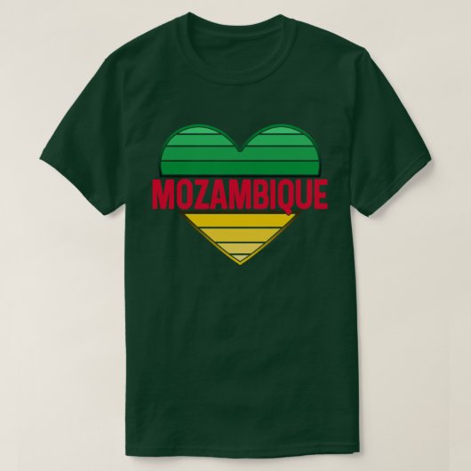 I Love Mozambique,モザンビークハート Tシャツ (デザイン正面)
