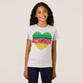 I Love Mozambique，モザンビークハート Tシャツ (正面フル)
