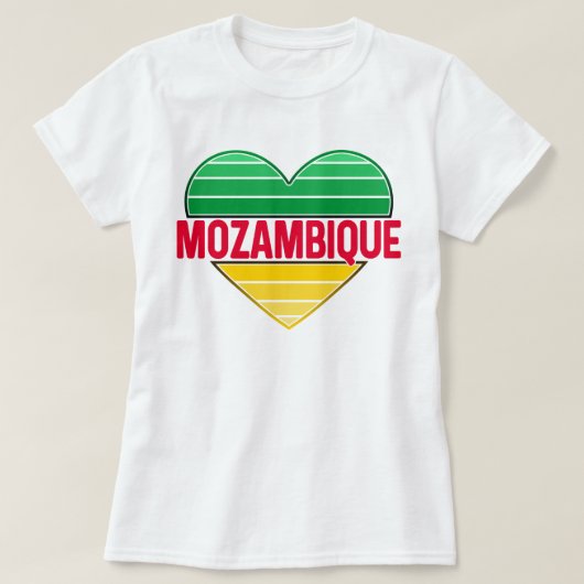 I Love Mozambique,モザンビークハート Tシャツ (デザイン正面)