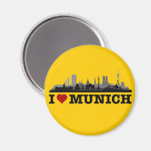 I love München Stadt Skyline - Kühlschrankmagnet マグネット (正面/裏面)