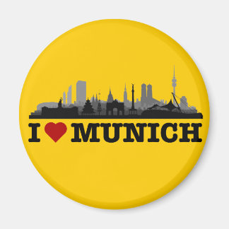 I love München Stadt Skyline - Kühlschrankmagnet マグネット