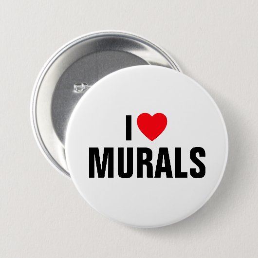 I Love Murals™  Button (Customize It!) 缶バッジ (正面&裏面)