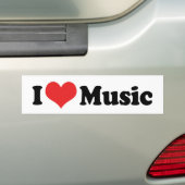I Love Music Bumperステッカー バンパーステッカー (車上)