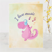 I Love Music Greeting Card カード (黄色い花)