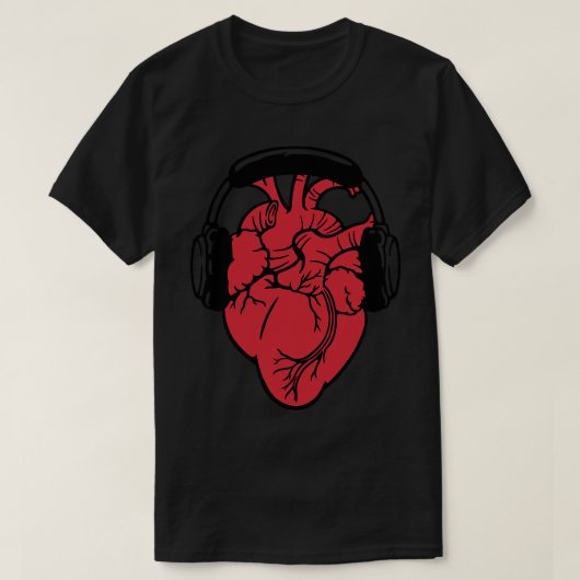 I Love Music Headset Anatomicハートby Tobe Fonsec Tシャツ (デザイン正面)