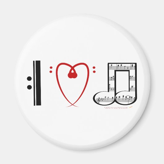 I Love Music (Iハート・ノート) マグネット (正面)