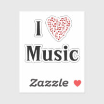 I Love Music Music Notes Vinylの赤いハート