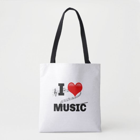 I Love Music, popular design トートバッグ (正面)