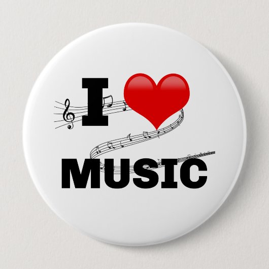 I Love Music, popular design 缶バッジ (正面)