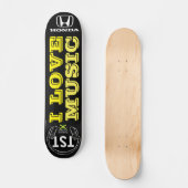 I LOVE MUSIC SKATEBOARD, 7 3/4"デッキ スケートボード (正面)
