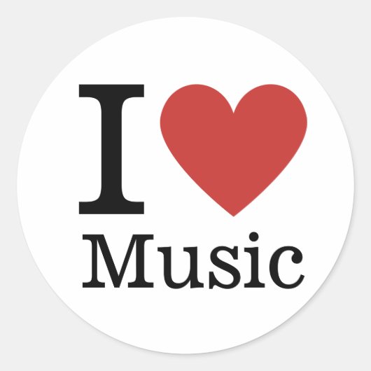 I Love Music ❤️ STICKER ラウンドシール (正面)