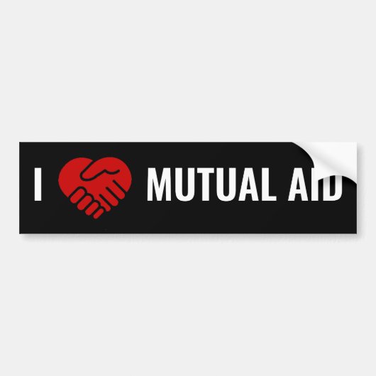 I Love Mutual Aid Bumperステッカー バンパーステッカー (正面)