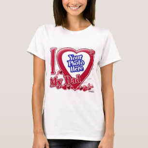 I Love Myパパ赤いハート – 写真 Tシャツ