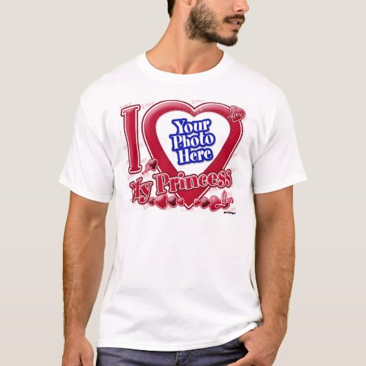 I Love Myプリンセス赤いハート – 写真 Tシャツ (正面)