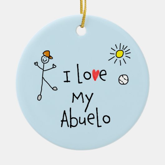 I Love My Abuelo Photo セラミックオーナメント (正面)