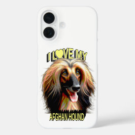 I Love My Afghan Hound – Elegant Dog Lover Design iPhone 16ケース