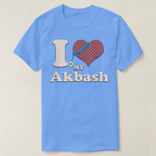 I Love My Akbashハート犬のオーナー Tシャツ (デザイン正面)