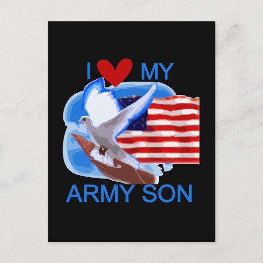 I Love My Army Son T-shirts and Gives ポストカード (正面)