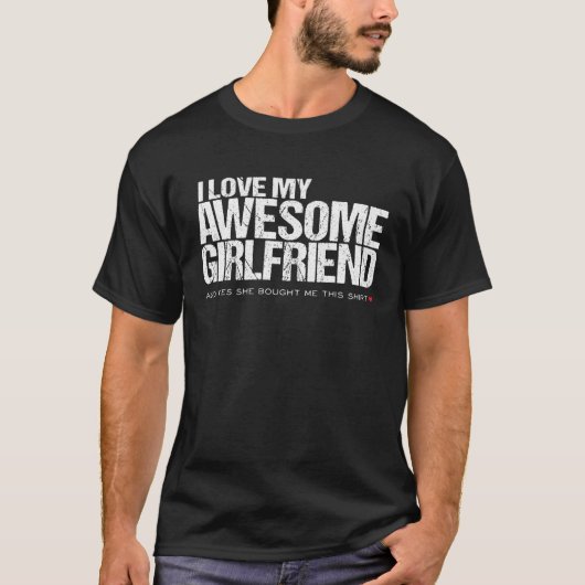 I Love My Awesome Girlfriend Boyfriend Couples BF  Tシャツ (正面)