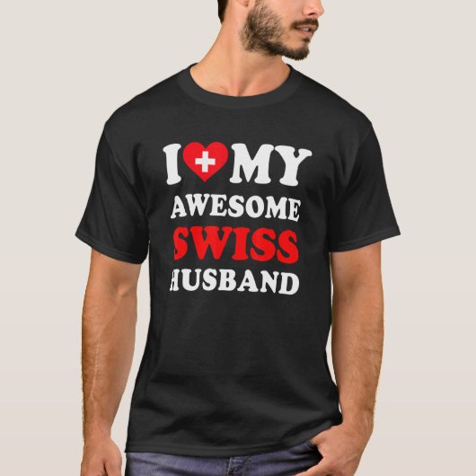 I love My Awesome Swiss Husband Funny Tシャツ (正面)