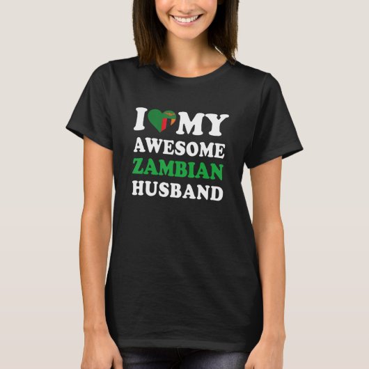 I love My Awesome Zambian Husband Funny Tシャツ (正面)