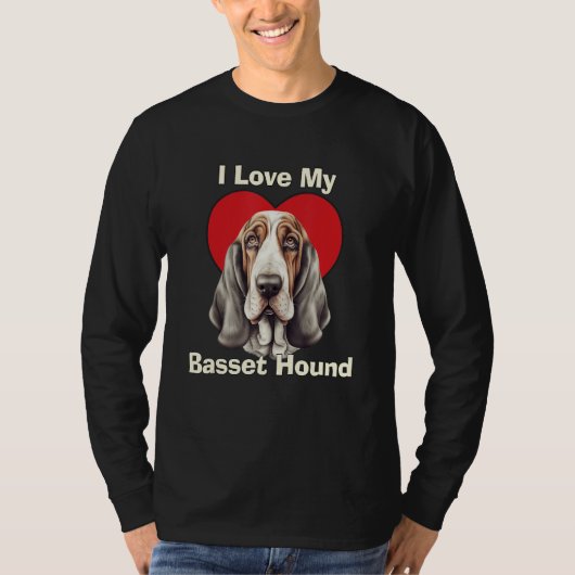 I Love My Basset Hound Puppy Dog Tシャツ (正面)
