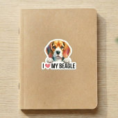 I love My Beagle Dog Bone シール