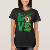 I Love My Beagle Dog Leprechaun Shamrocks Saint Pa Tシャツ (正面)