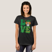 I Love My Beagle Dog Leprechaun Shamrocks Saint Pa Tシャツ (正面フル)
