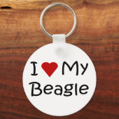 I Love My Beagle Dog Lover Gifts and Apparel キーホルダー (正面)