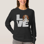 I Love My Beagle Dog Tシャツ (正面)