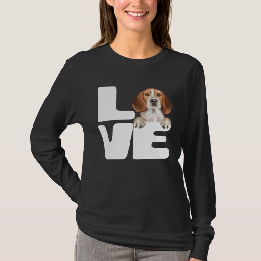 I Love My Beagle Dog Tシャツ (正面)