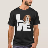 I Love My Beagle Dog Tシャツ (正面)