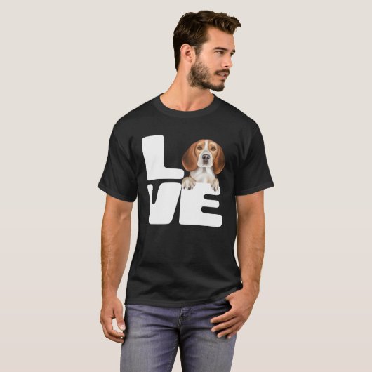 I Love My Beagle Dog Tシャツ (正面フル)