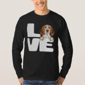 I Love My Beagle Dog Tシャツ (正面)