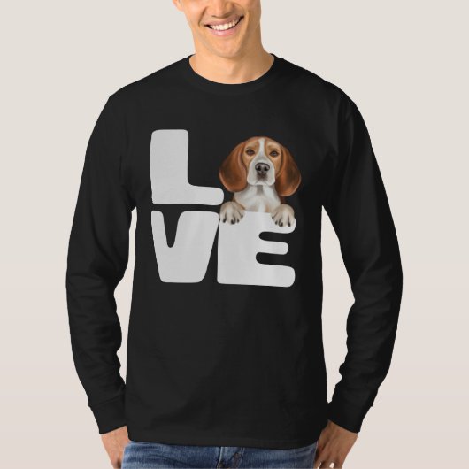 I Love My Beagle Dog Tシャツ (正面)