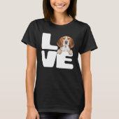 I Love My Beagle Dog Tシャツ (正面)
