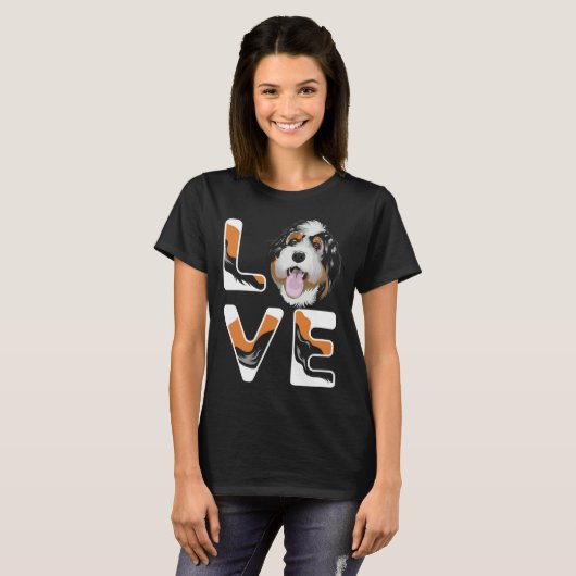 I Love My Bernedoodle  Cute Bernedoodle Tシャツ (正面フル)