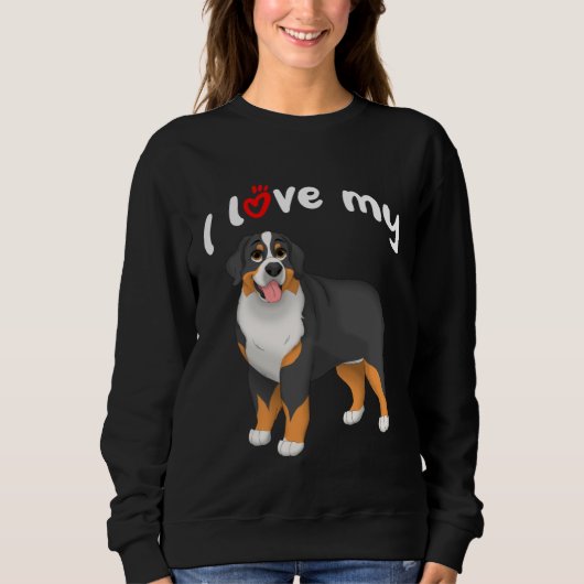 I Love My Bernese Mountain Dog スウェットシャツ (正面)