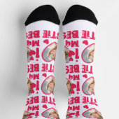 I Love My Bestieのハートパーソナライズされた写真 ソックス (上部)