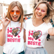 I Love My Bestieフォトカスタムハート型デザイン